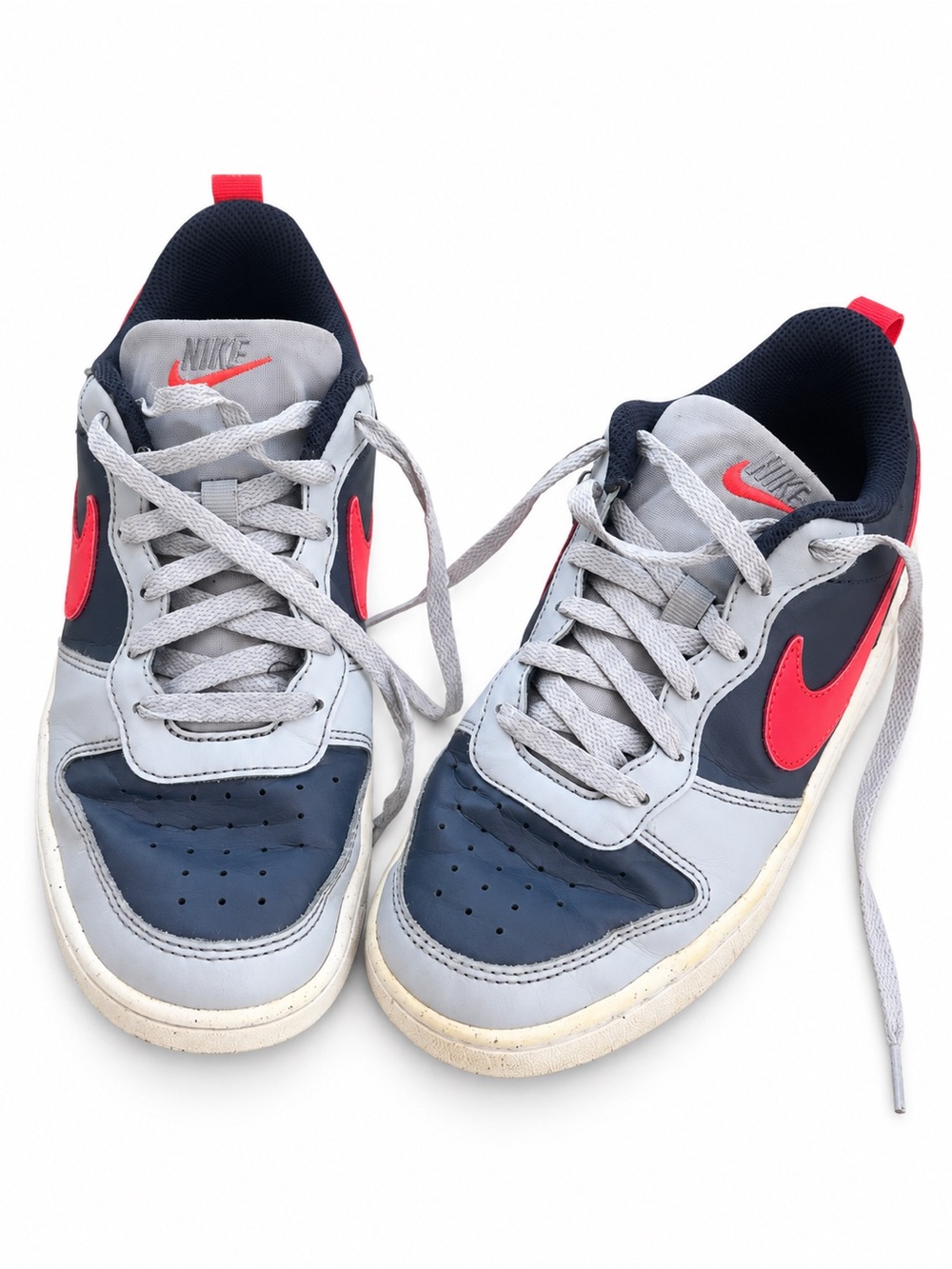 Nike Court Borough Low Recraft Sneakers Gray Black Red Youth 6.5Y Women’s 8